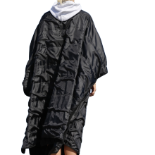 GRS certificate oversized quilted poncho Recycled warm changing robe for beach Hiker poncho